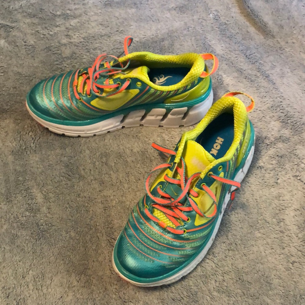 Hoka One One Vanquish running shoes.